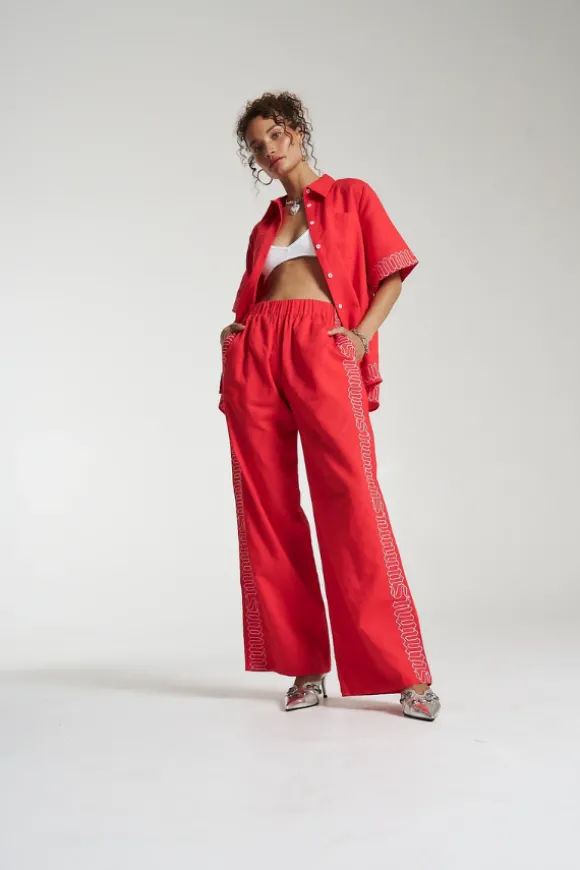 Sig Linen Shirt Scarlet Summi