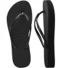 Slim Flatform Thongs Black