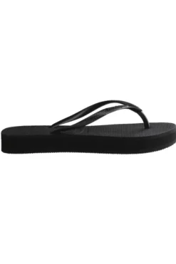 Slim Flatform Thongs Black