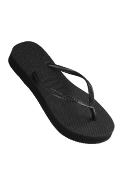 Slim Flatform Thongs Black