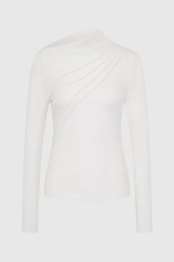 Tilla Jersey Stitch Top Off White